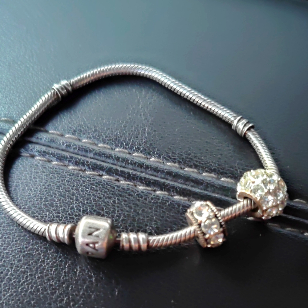 Pandora Silver Bracelet with Gold-Tone Accents